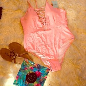 CUPSHE Light Pink Onepiece Swimsuit